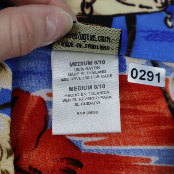 In Gear Shirt Mens Medium Hawaiian Woody Wagon Floral Print Button-Up Pocket - Picture 10 of 15